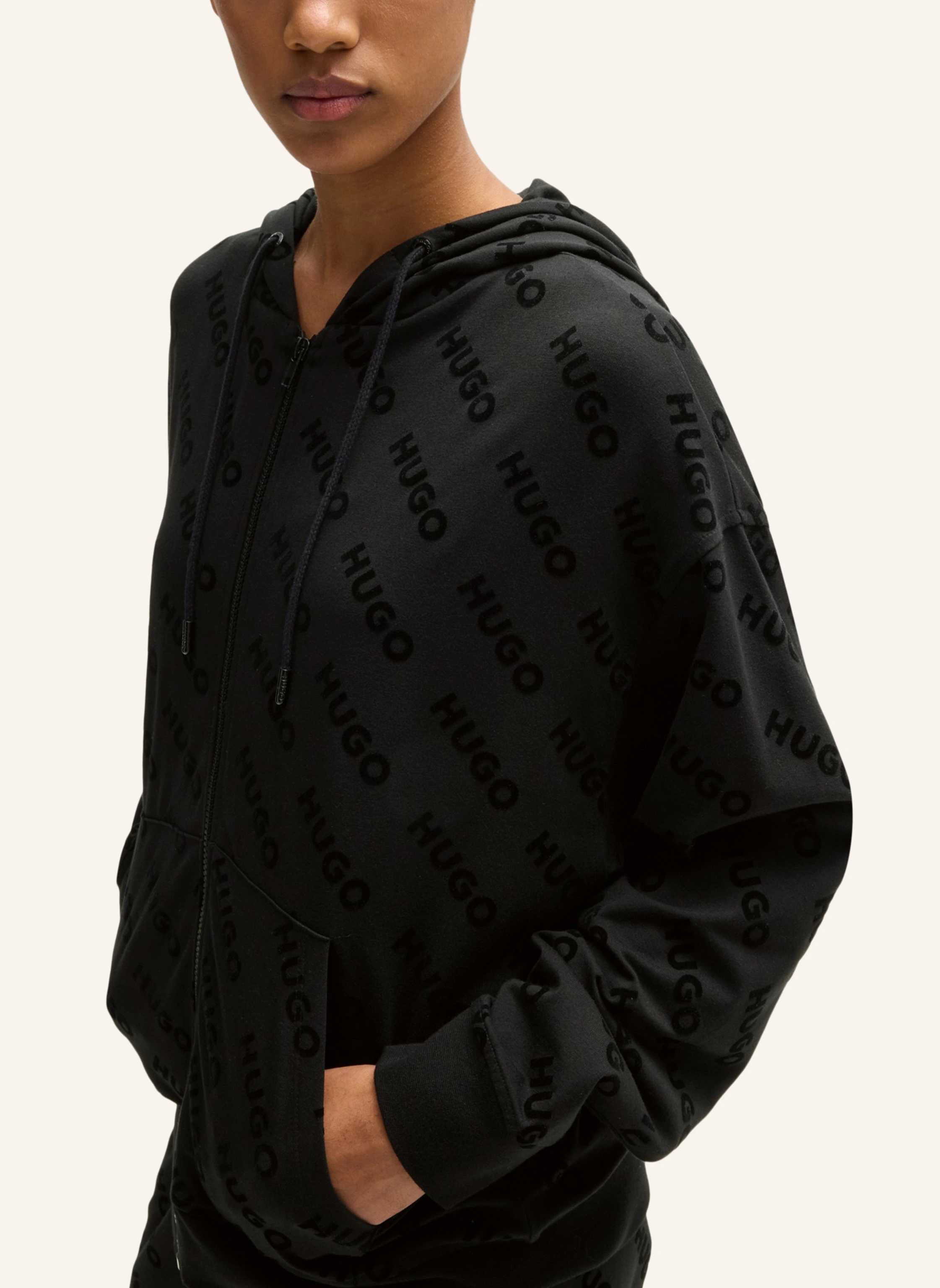 HUGO Loungewear Jacke FLOKKI_HOODED JACKET Relaxed Fit