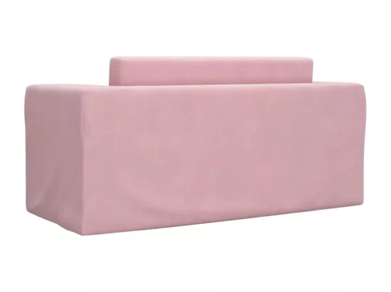 Canapé-lit pour enfants 2 places rose peluche douce