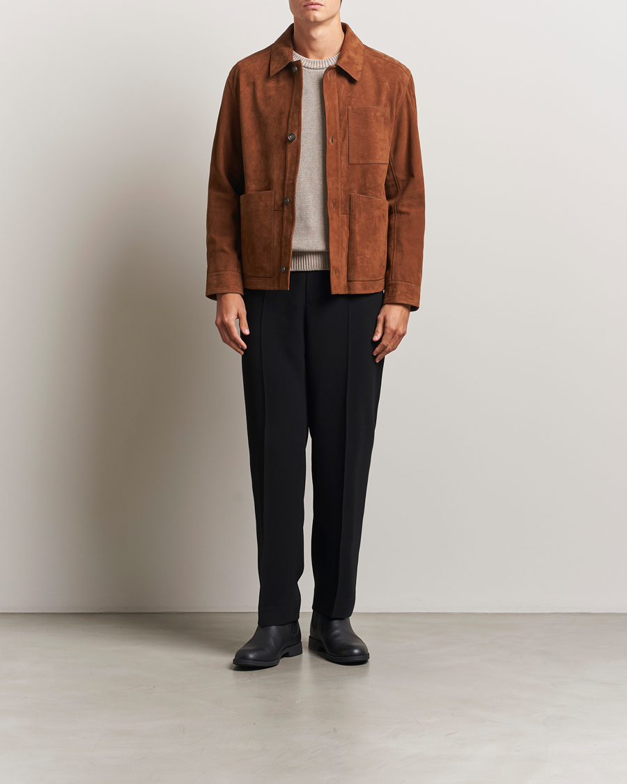 BOSS BLACK Markuedo Suede Jacket Medium Brown