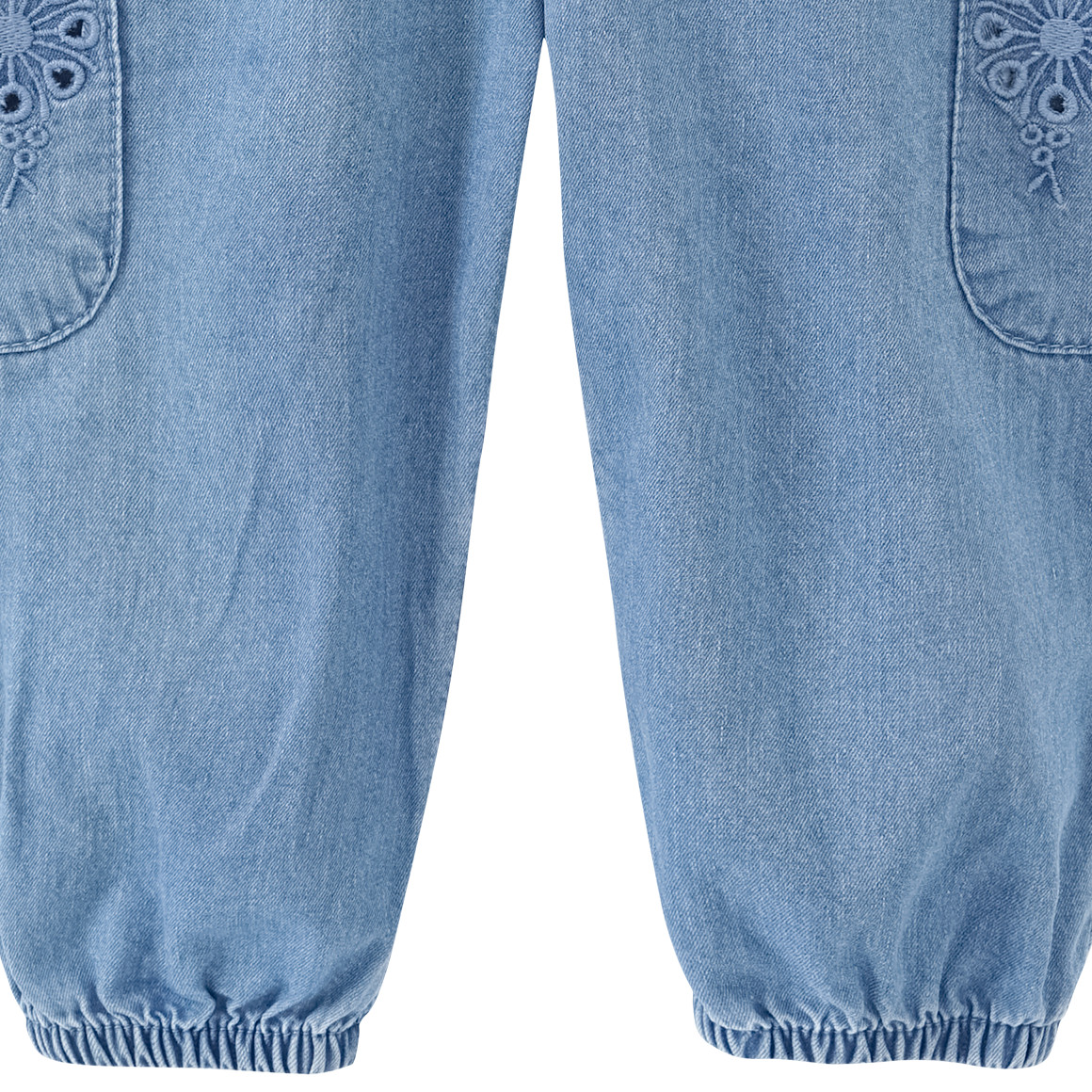 Topomini Baby Jeans mit Lochstickerei hellblau