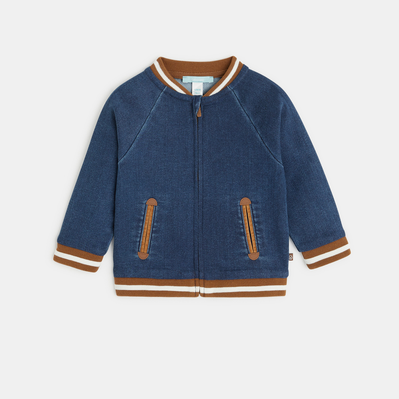 Blouson teddy jean bleu bébé garçon