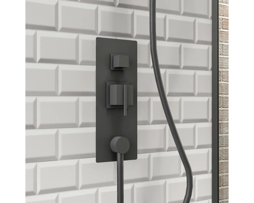 Complete douche-unit SCHULTE Jersey II 90 x 90 x 215 mm zwart