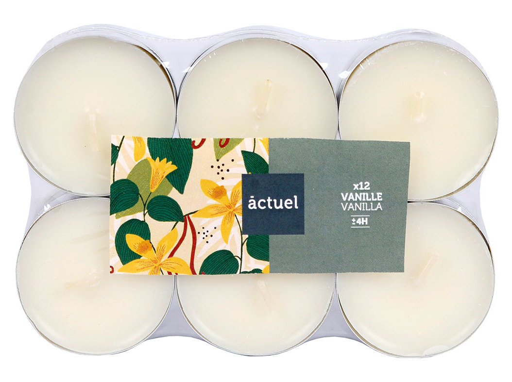 TEALIGHTS AROMÁTICO ACTUEL BAUNILHA PACK 12 UNIDADES