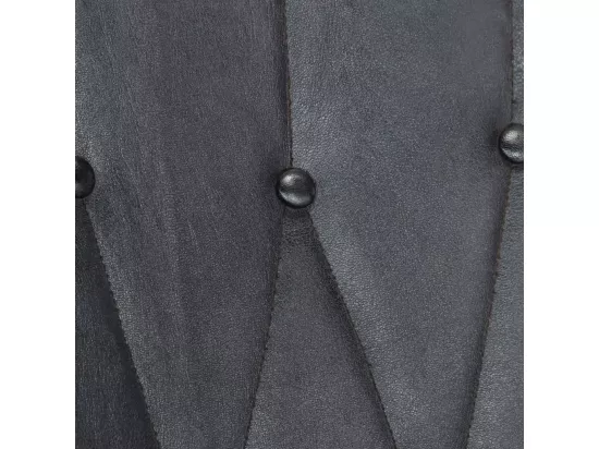 Chaise à bascule avec repose-pied Gris Cuir véritable