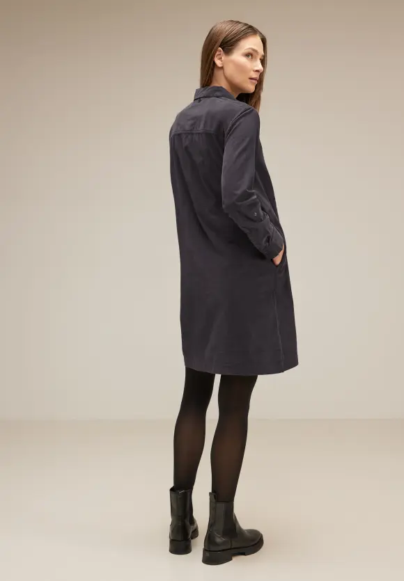 Cordkleid mit Taschen - dark pure grey