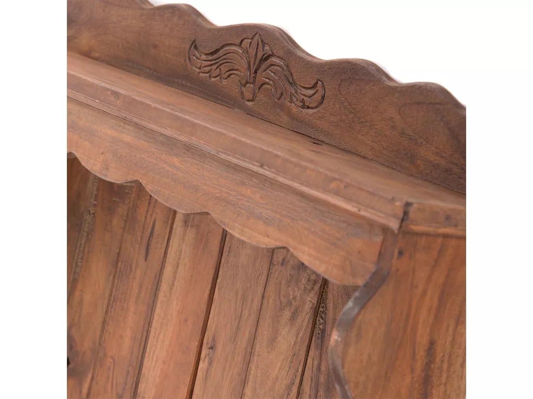 ÉTAGÈRE MURALE Cottage Bois de mahogany, 3 crochets, couleurs naturelles
