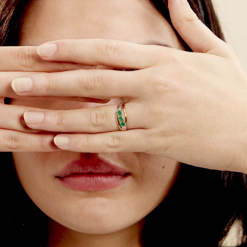Bague Or Jaune Abelard Emeraudes Diamants