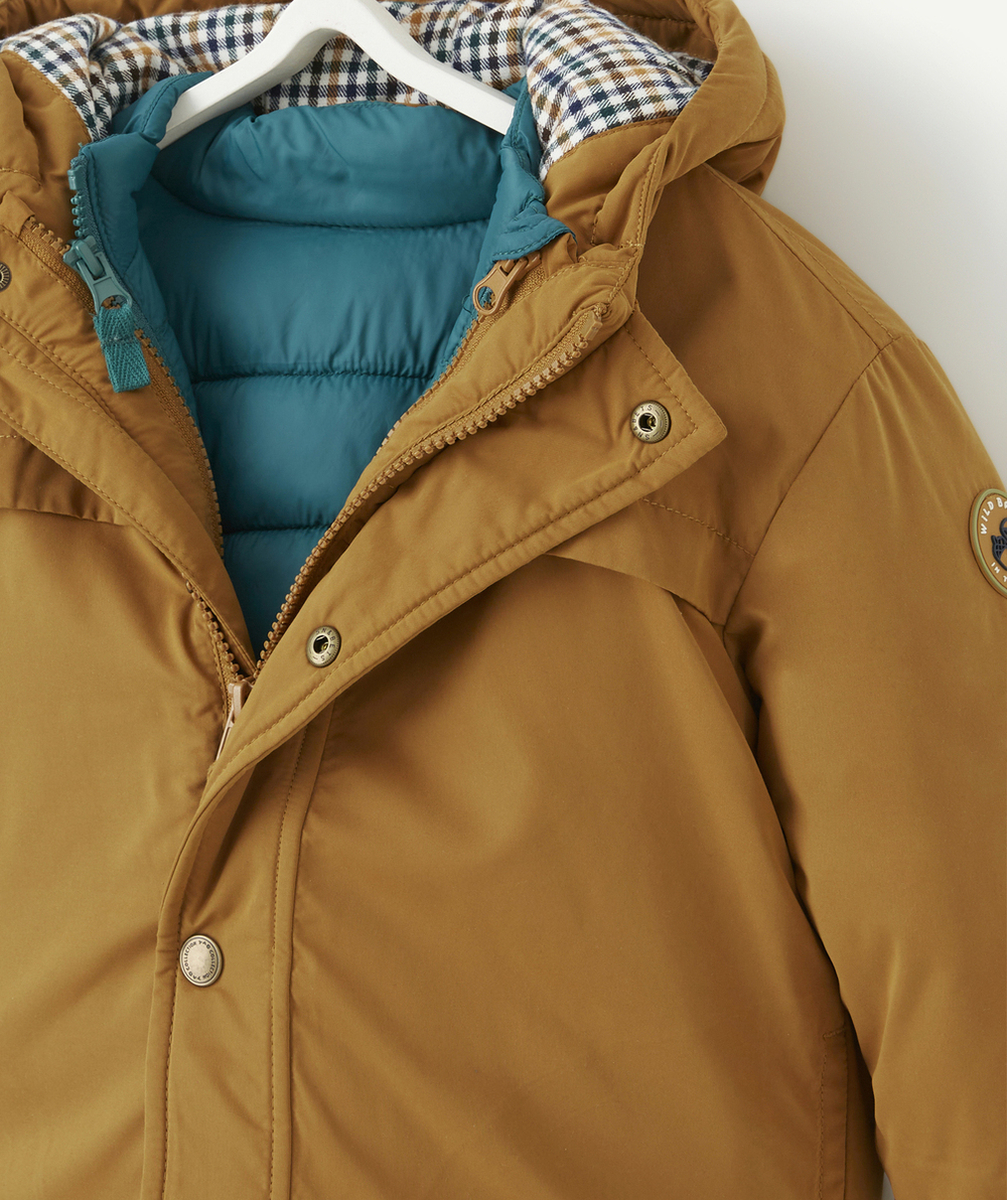 PARKA 3 EN 1 BÉBÉ GARÇON EN REMBOURRAGE RECYCLÉ MARRON