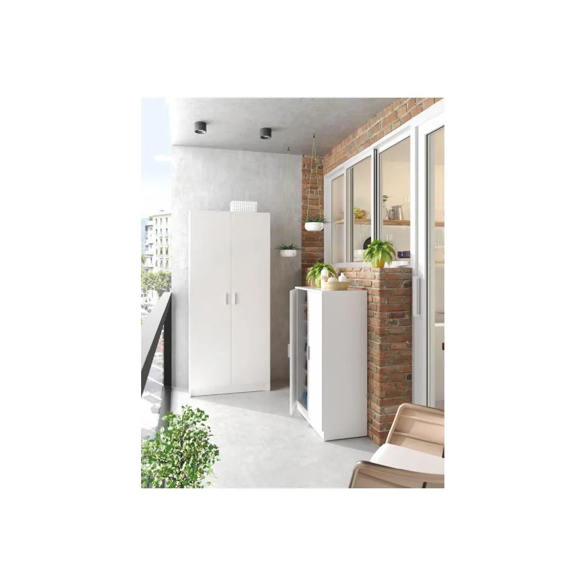 Loungitude Armoire de Rangement REMI - 2 Portes