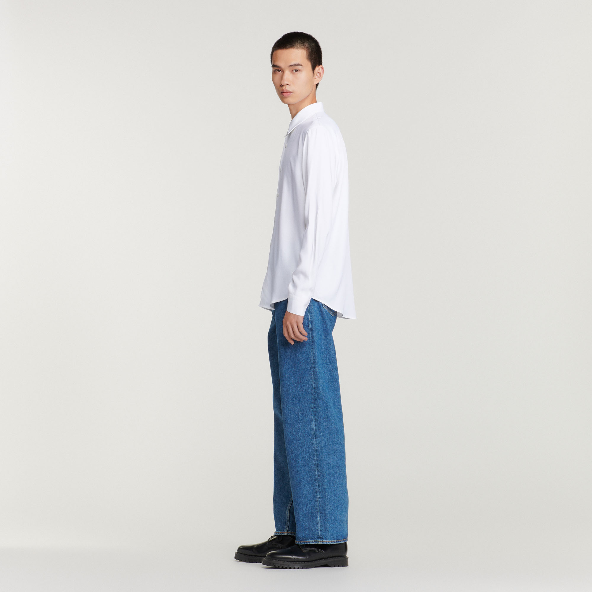 Chemise fluide á manches longues Homme