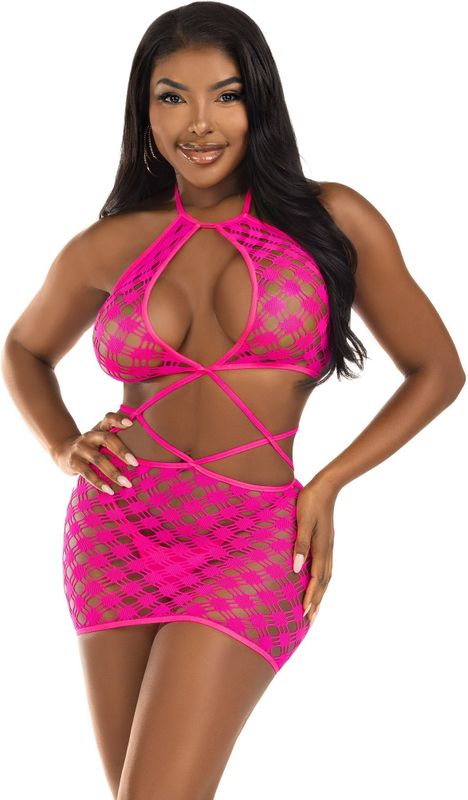 Leg Avenue Hardcode Mini Jurk - Roze