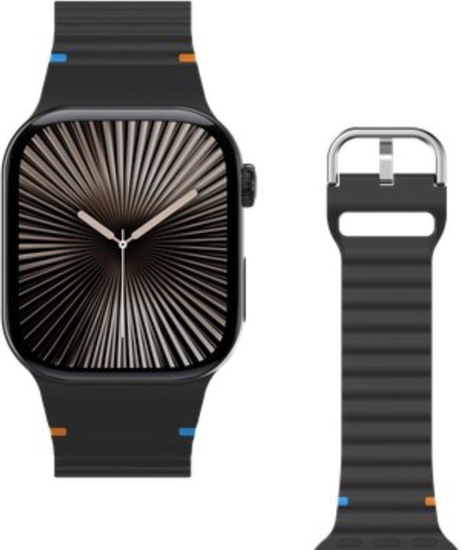 Just In Case - Activeflex Strap - Horlogebandje - Zwart - Voor Apple Watch 40-42mm