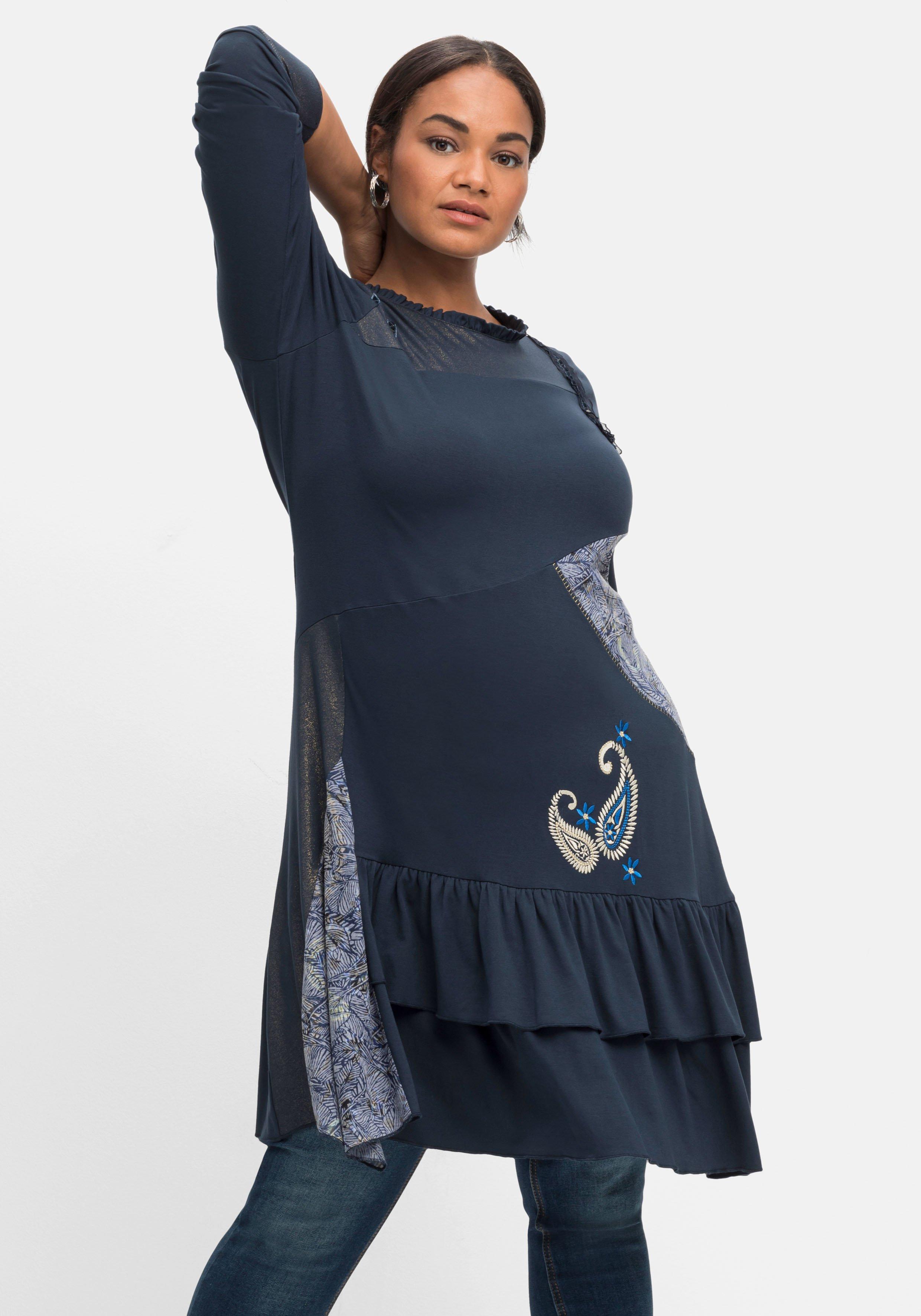 Jerseykleid im Mustermix, leicht elastisch
