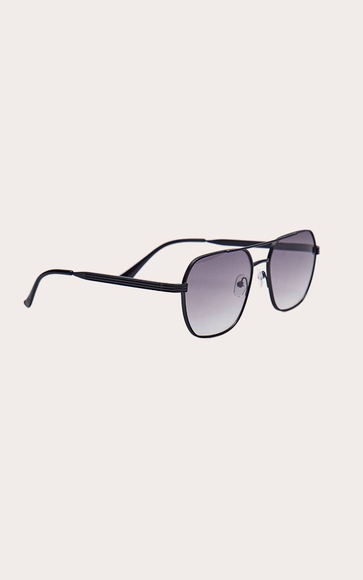 Noir Lunettes De Soleil Aviateur À Monture Métallique
