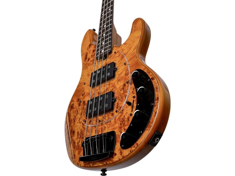 Sterling by Music Man E-Bass StingRay Ray34 PB HH Amber 4-seitiger Bass mit Aktivelektronik und zwei Humbucker