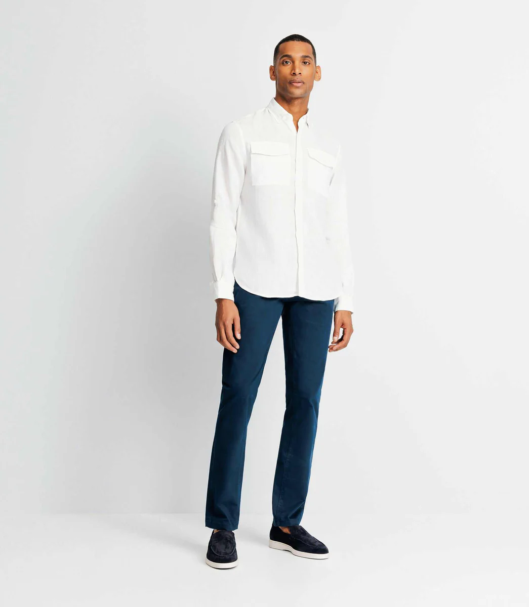 Chemise casual en lin blanche