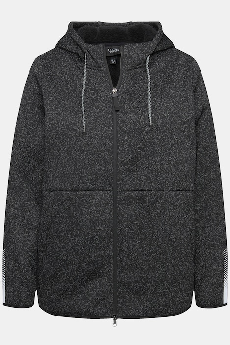 Strickfleece-Jacke, Teddyfleece, 2-Wege-Zipper, Reflektor