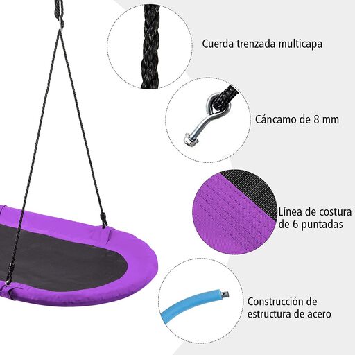 Columpio De Nido Colgante 100-160 Cm Costway