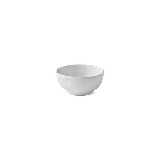 Royal Copenhagen Hvid Riflet Skål, Ø18 cm
