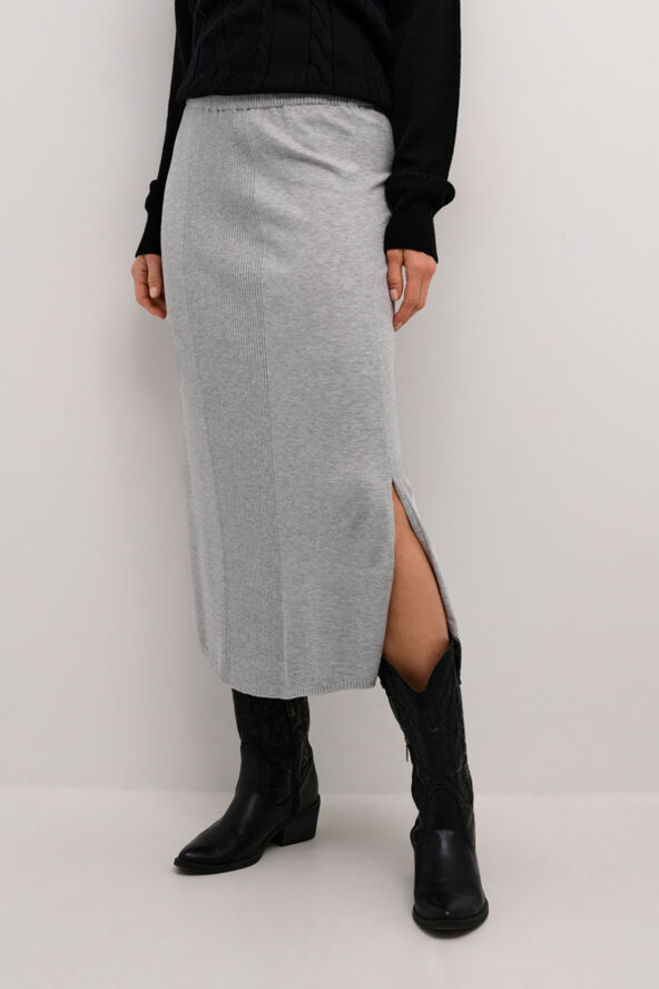 Cream CRDela Knit Skirt Grey melange