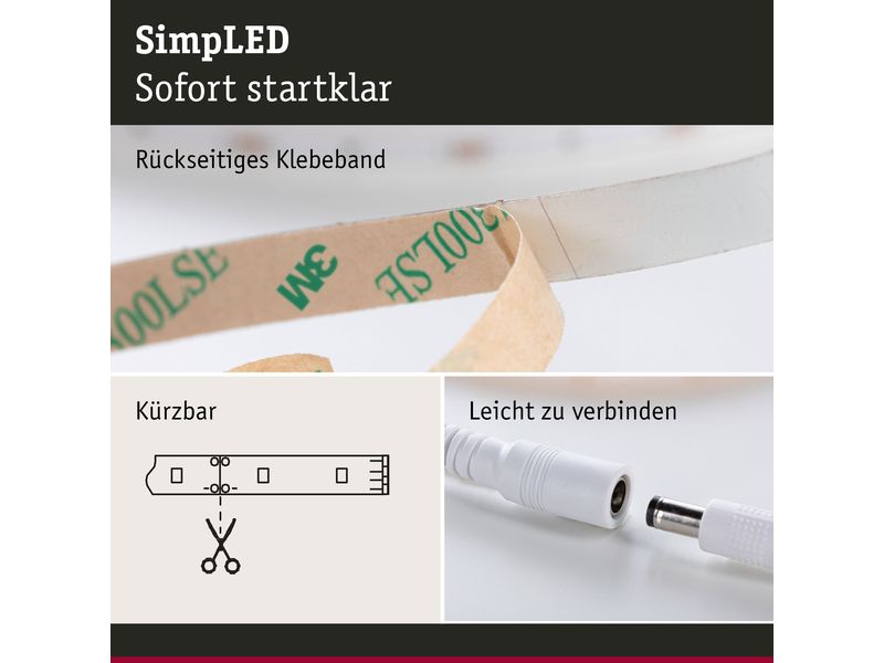 Paulmann LED-Stripe SimpLED 6500 K, 5 m Rolle Beschichteter LED-Streifen, kürzbar