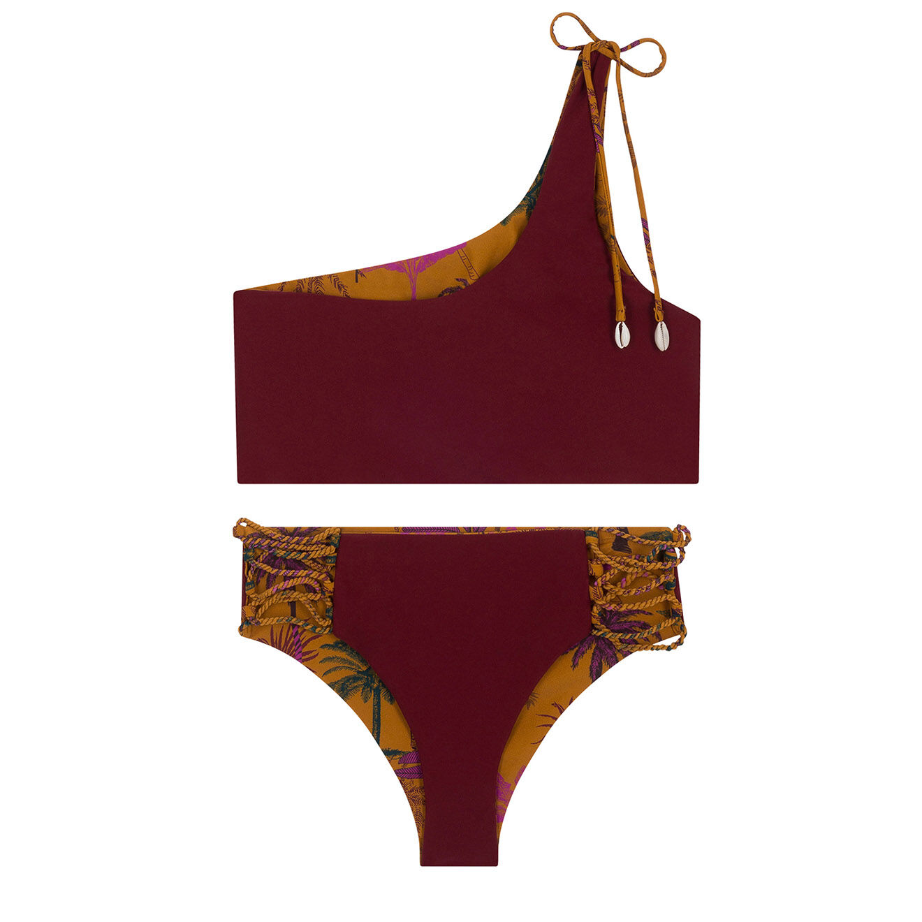Wild Maillot de bain 2 pièces Island caramel/bordeaux