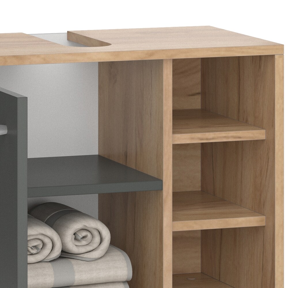 Vicco Waschtischunterschrank Waschbeckenunterschrank Senyo Sonoma/W Unterschrank