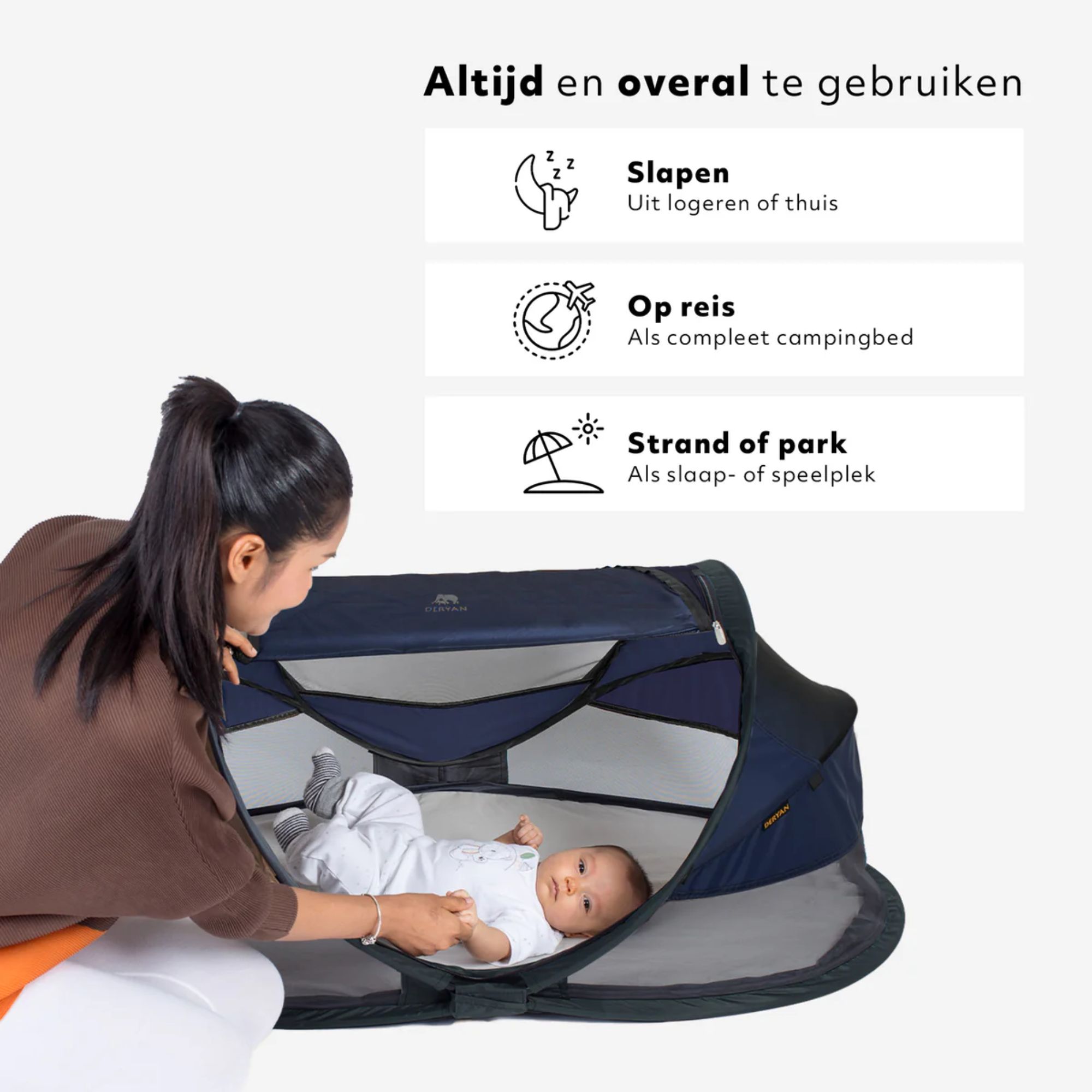 Deryan Baby Luxe campingbedje - Navy