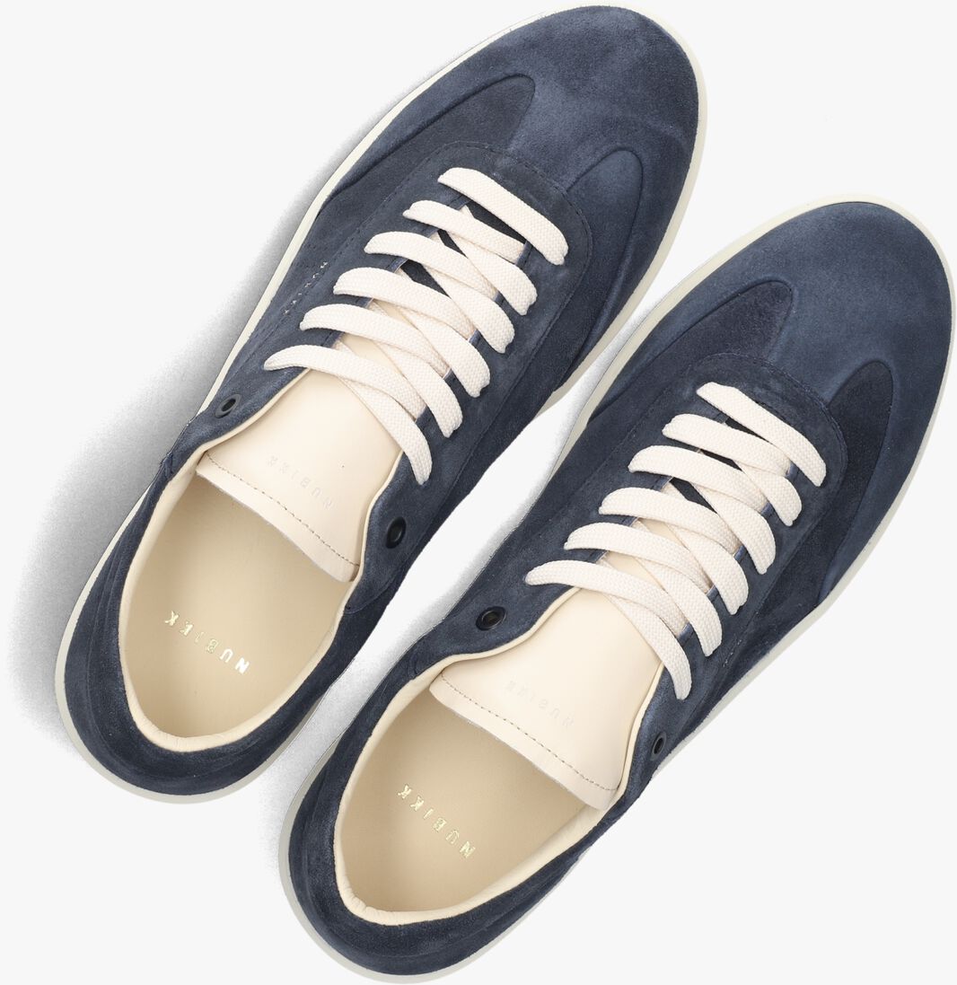 blauwe nubikk lage sneakers joro liber
