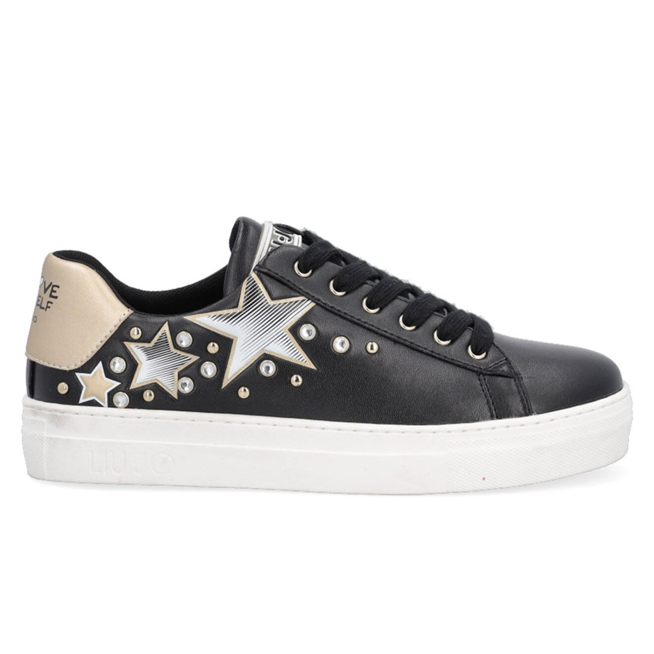 Liu-Jo Sneakers en Cuir Chila noir/argenté