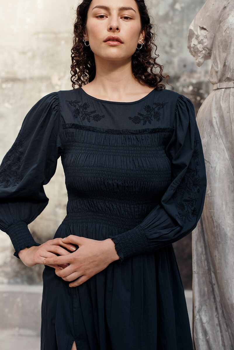LOUISE MISHA<br>Vestido midi fumê, AYMEE