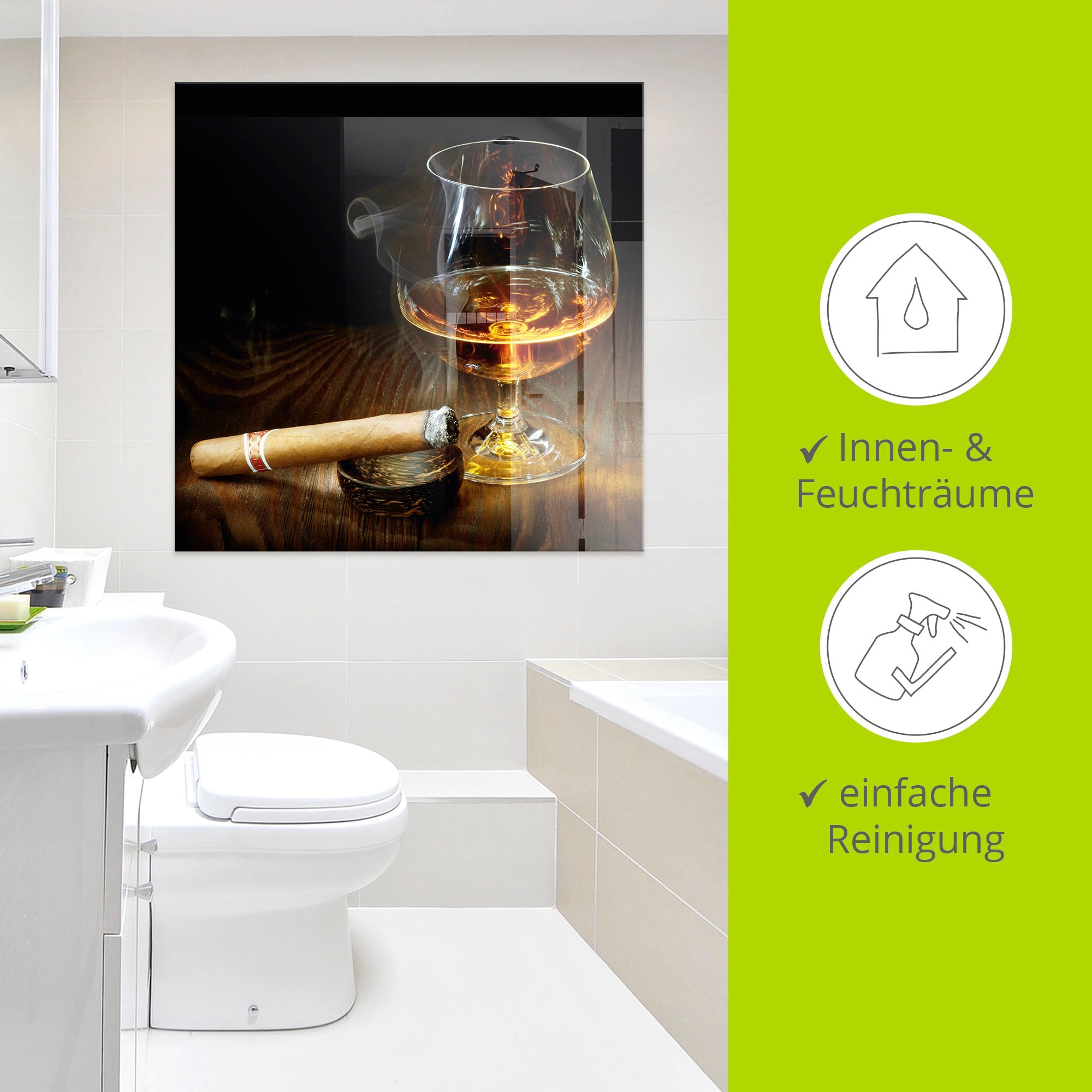 Artland Glasbild »Zigarre und Cognac« Zigarren 1 Stk. tlg. in verschiedenen Grössen