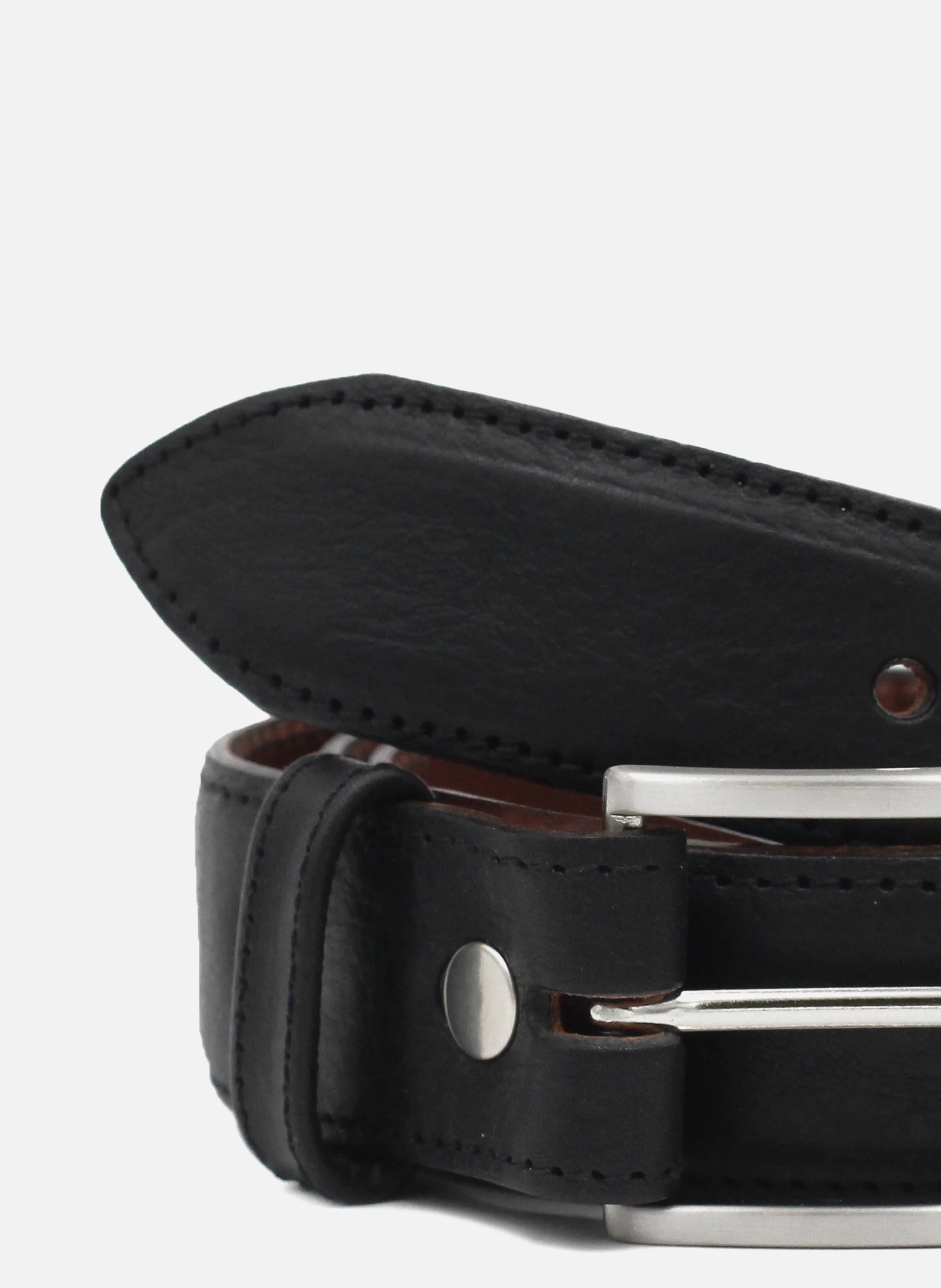 Ceinture classique cuir lisse | Noir