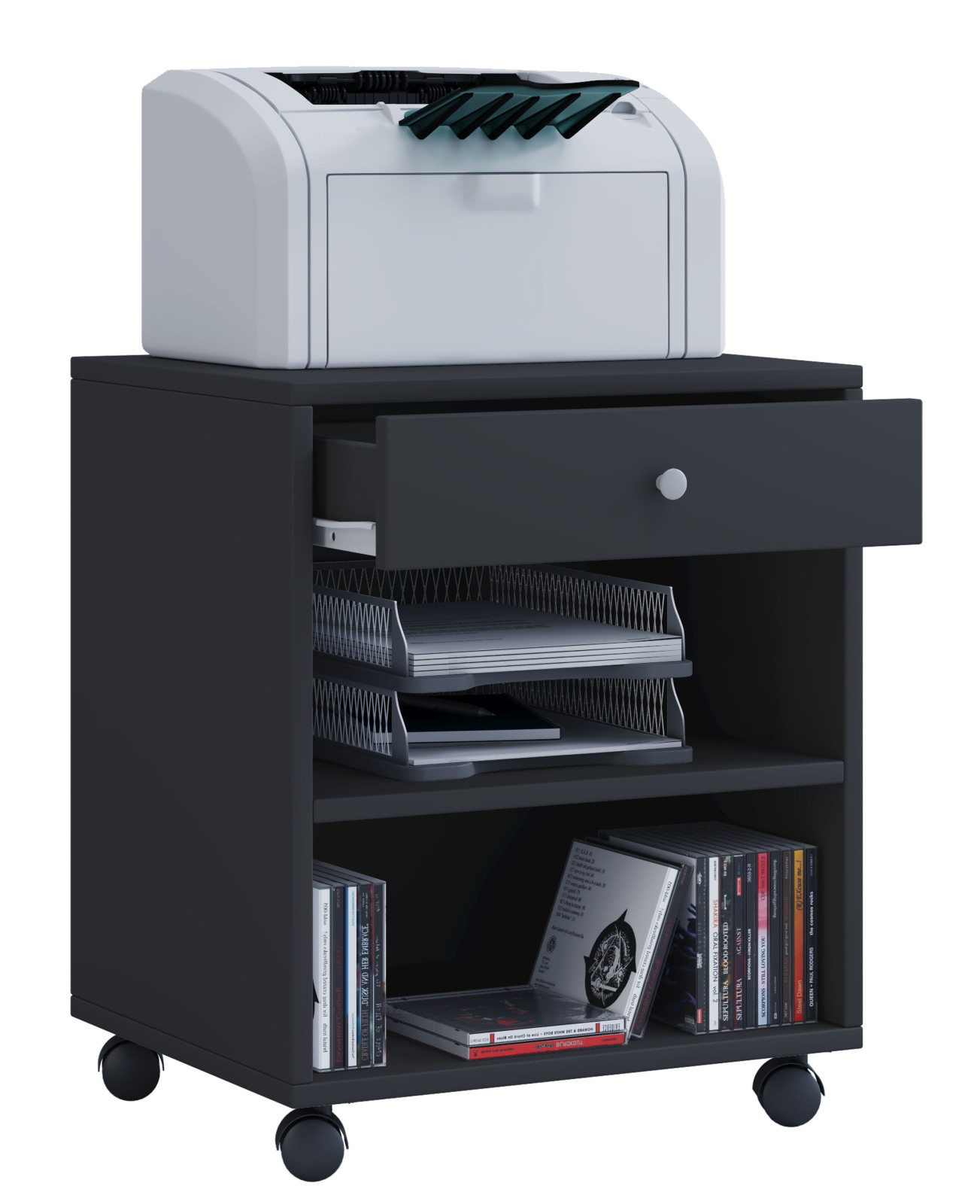 Rollcontainer SALDA - schwarz - 45 cm breit