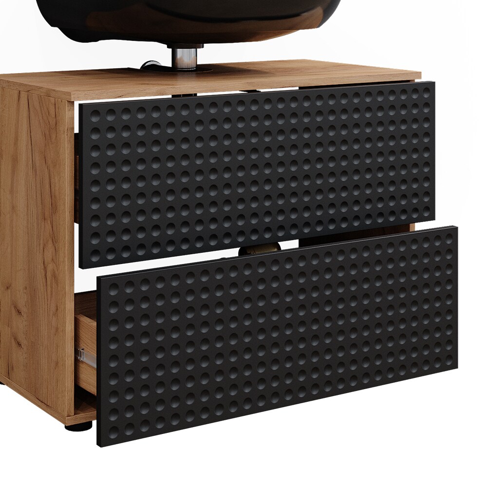 Vicco Badmöbel-Set Irma Eiche Anthrazit 2-teilig Spiegelschrank Waschbeckenschrank 80 cm