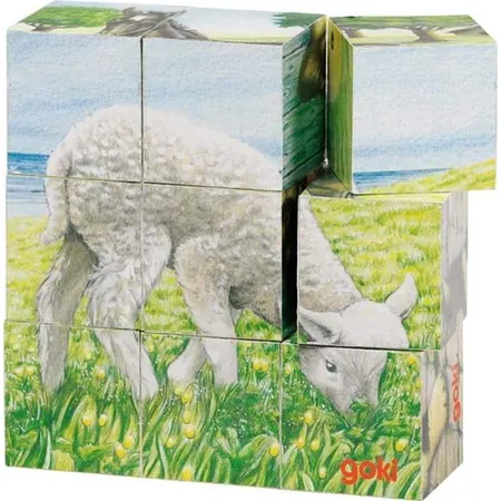 goki Würfelpuzzle Bauernhoftiere