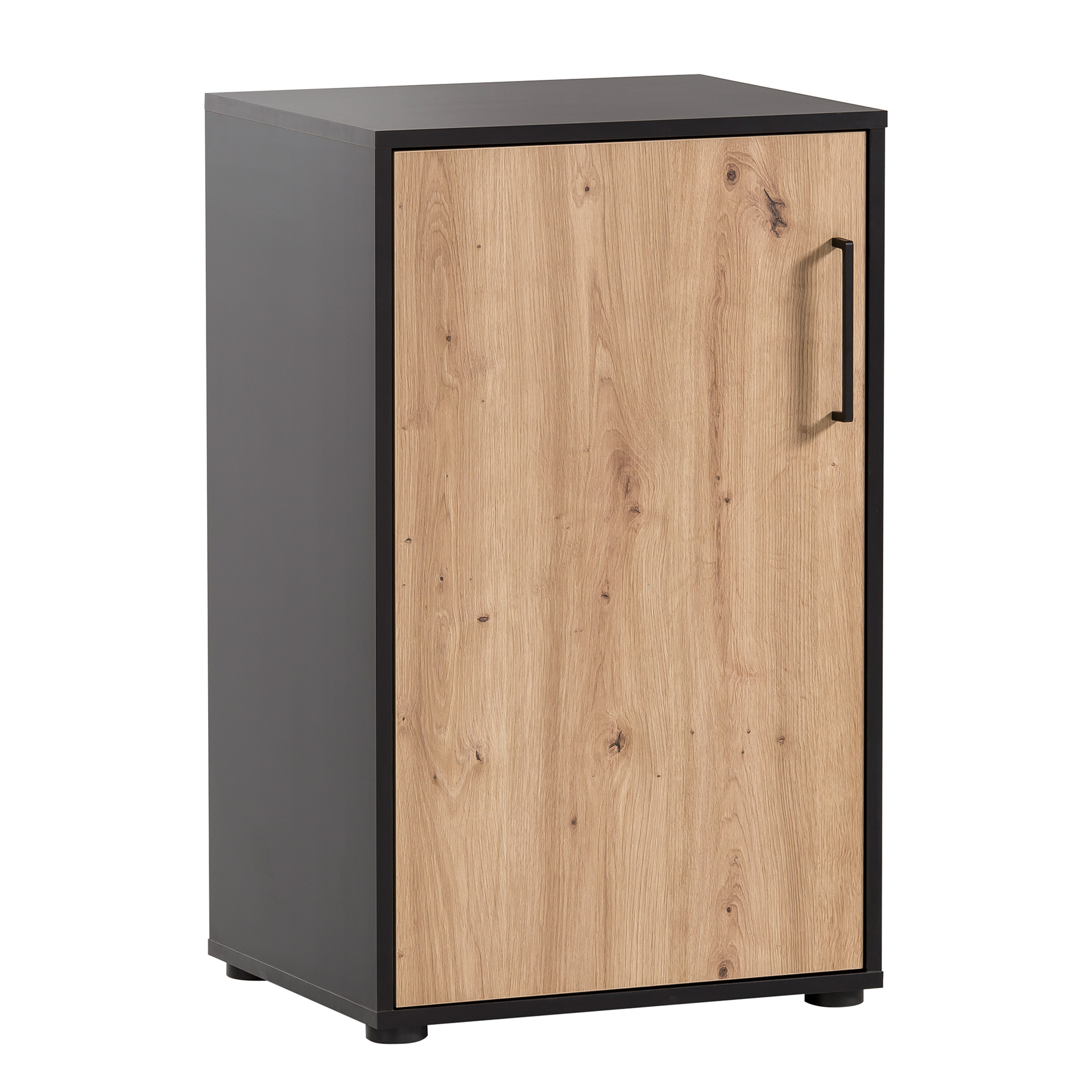 Aktenschrank - schwarz matt - Artisan Eiche - 2 Fächer