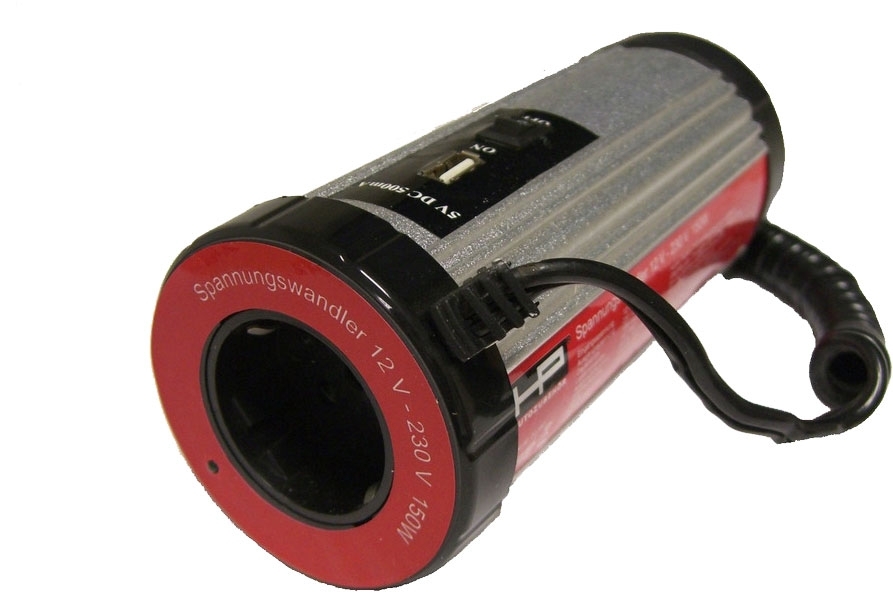 HP Spannungswandler mit USB-Anschluss 12 V auf 230V