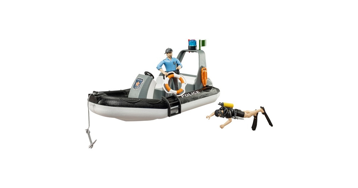 bruderbworld politieboot met zwaailicht Modelvoertuig  (62733)