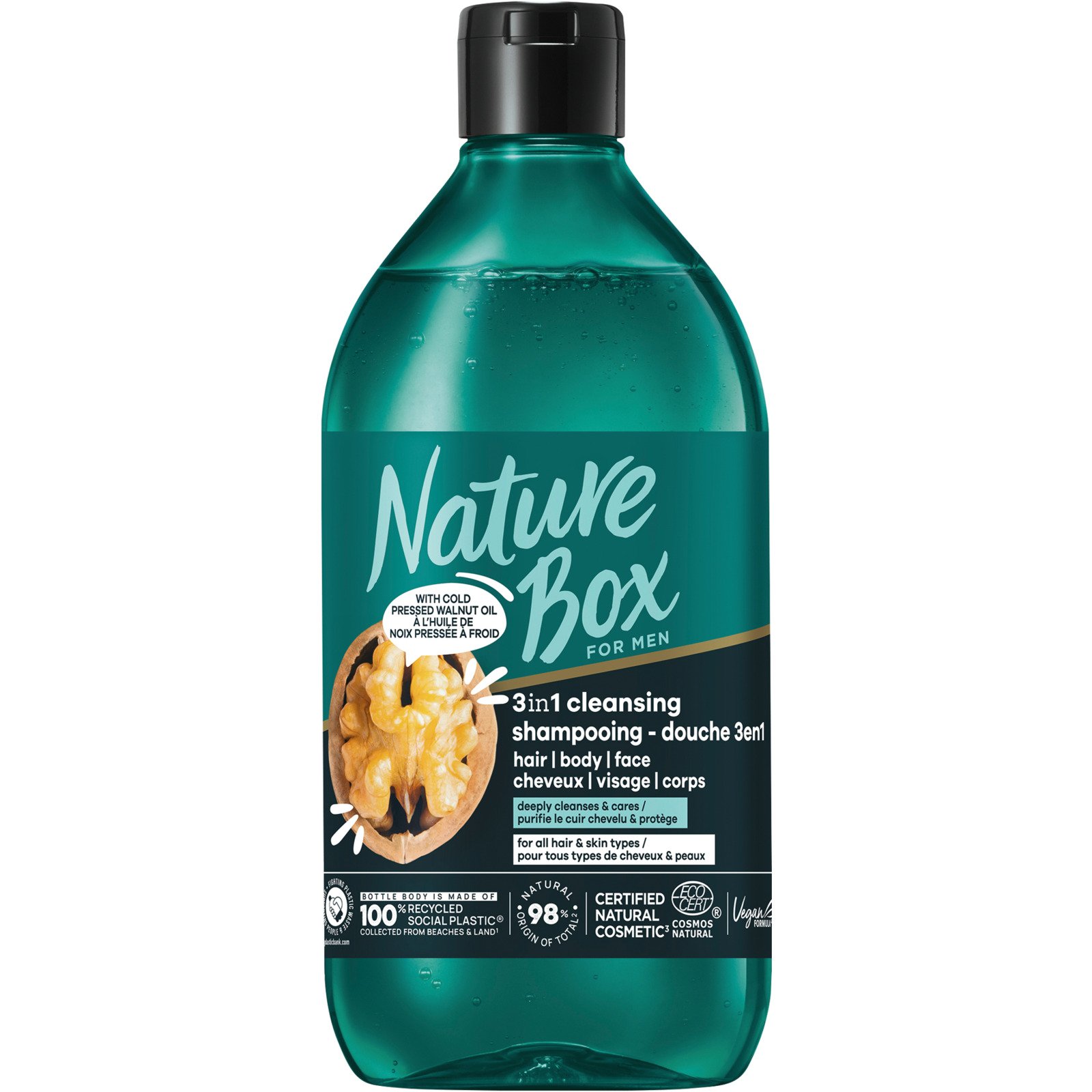 Nature Box Shampoo Men 3in1 Cleansing Walnuss 385 ml