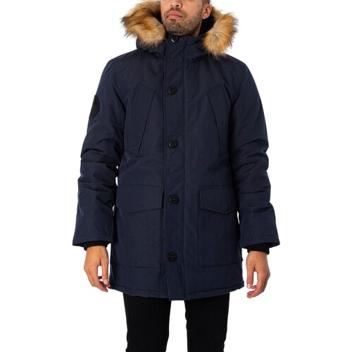 Superdry - Parka Con Capucha De Piel Sintética Everest Azul