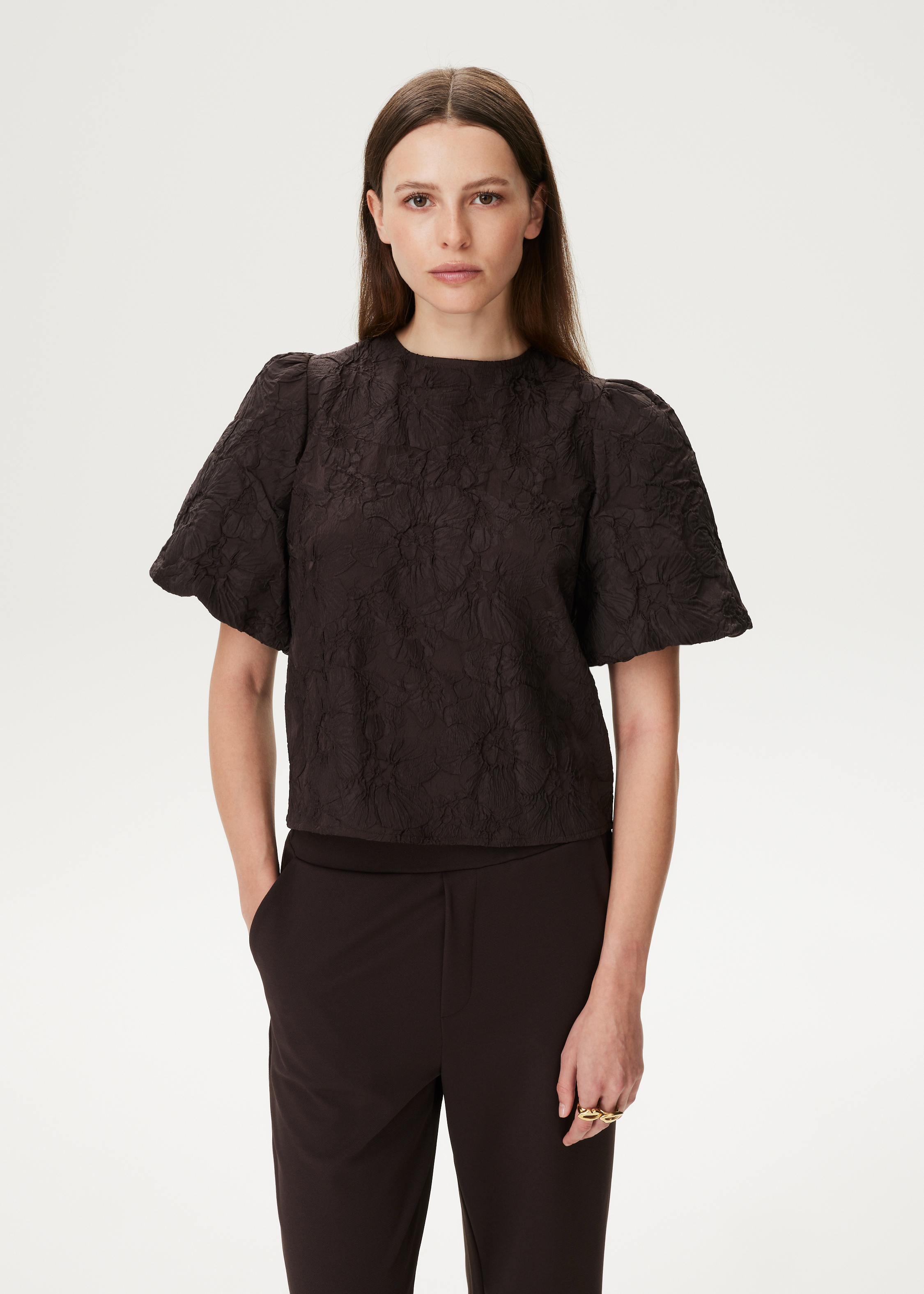 Jacquard bloemen top
