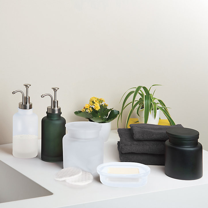 Gobelet pour salle de bains en verre blanc, Misty Spirella