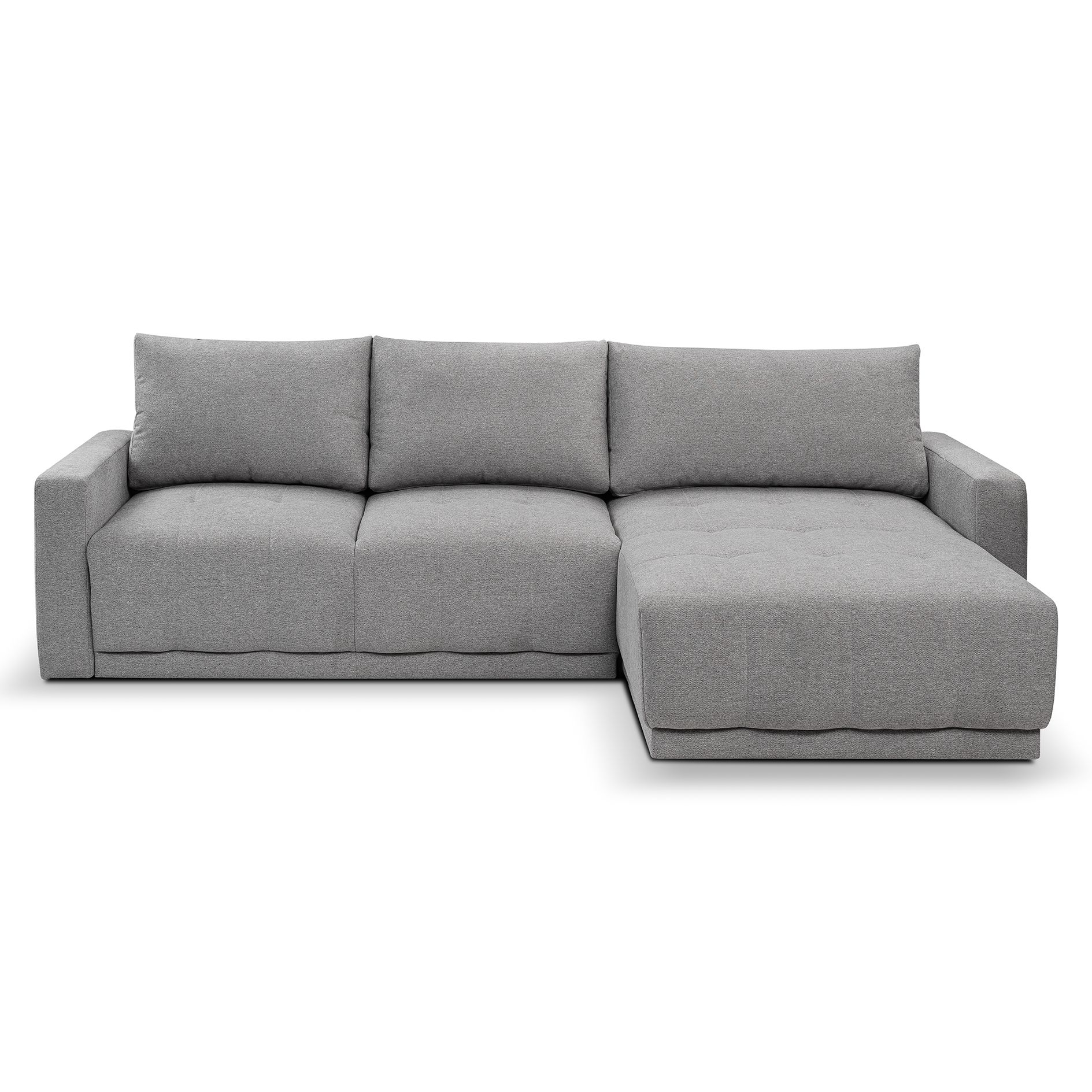 Ecksofa - grey - Liegefunktion und Staukasten
