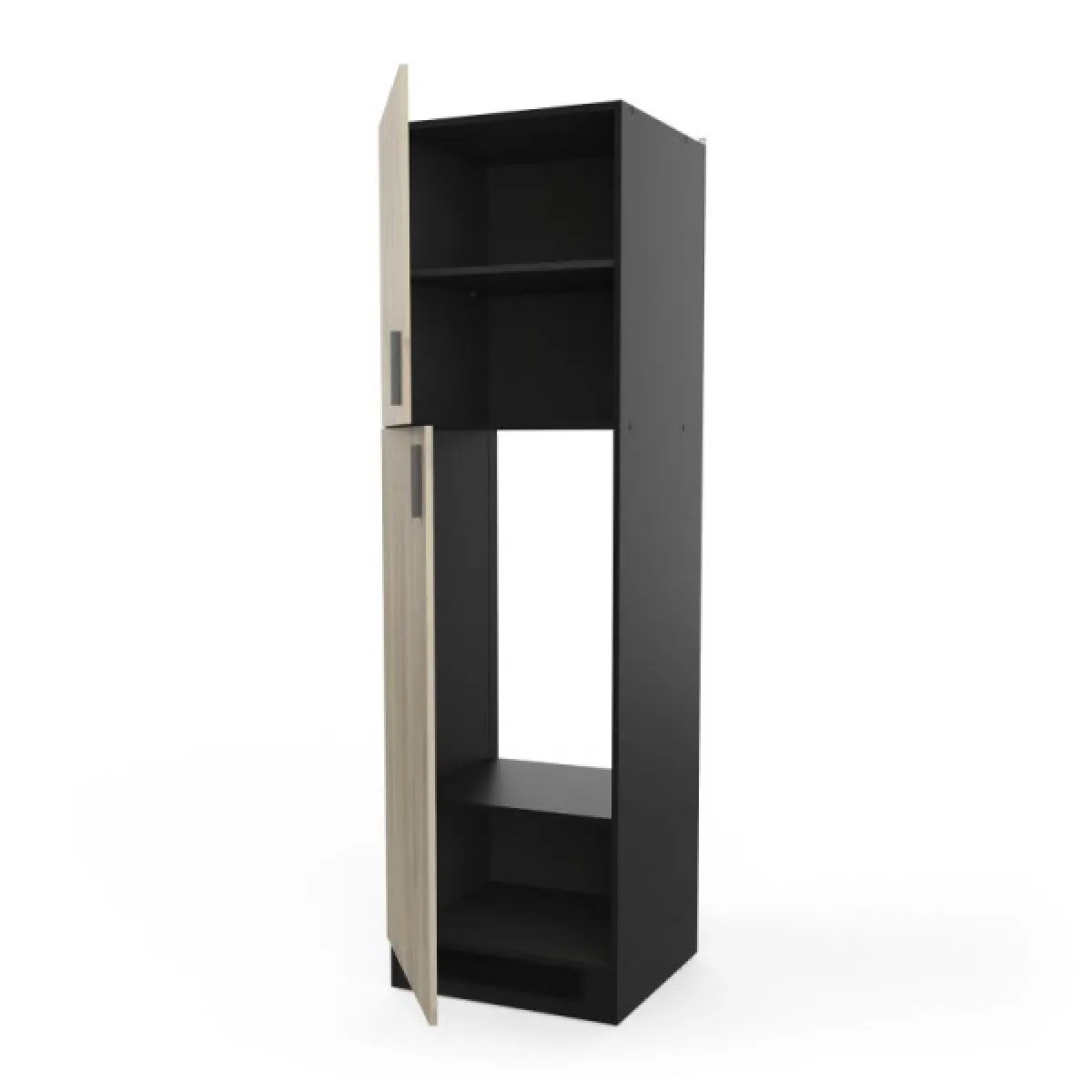 Dansmamaison ABINCI Colonne de cuisine 60cm - Noir/Chêne