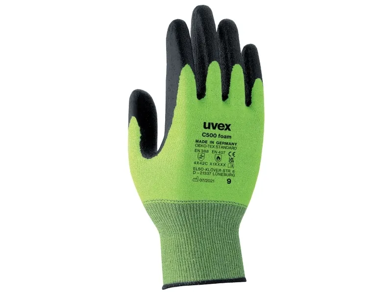 Uvex C500 foam, Sort, Grøn, Voksen, Voksen, Unisex, 1 stk, Polyethylen, Viskose, Polyamid, Glasfiber
