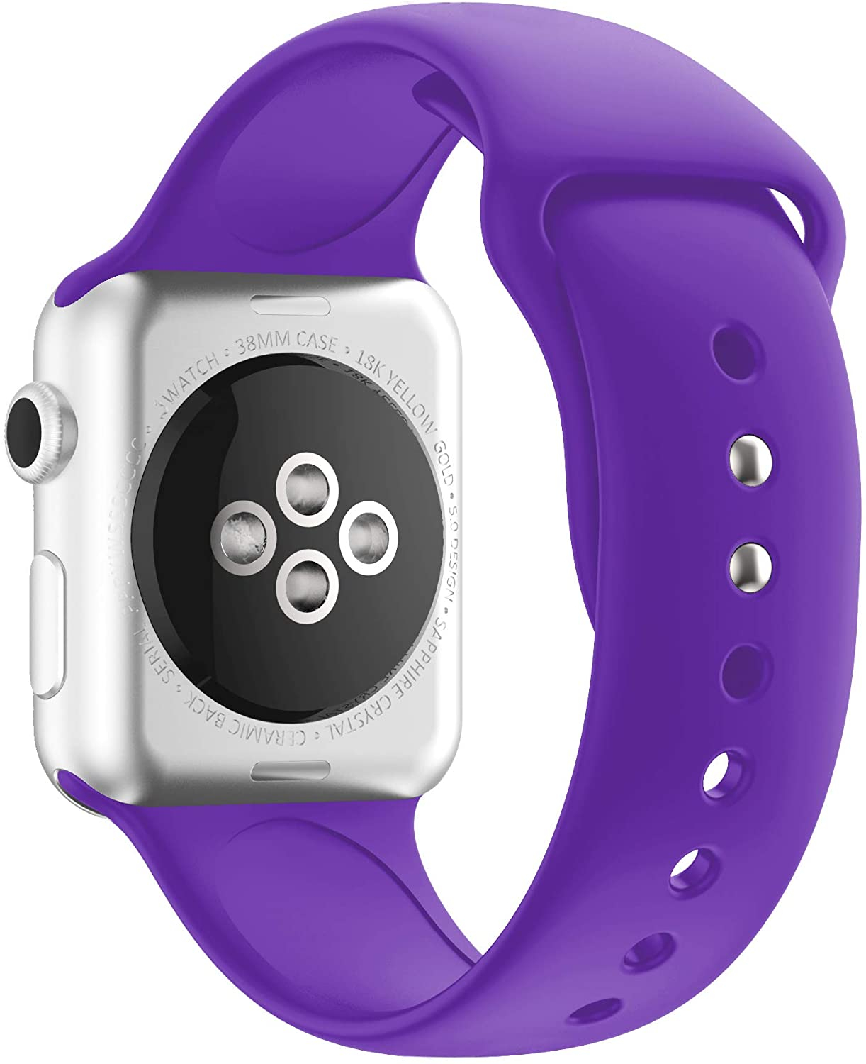 Apple Watch (49/46/45/44 mm) Silikon Sport Armband mit Doppelverschluss (Gelenkumfang: 175-205mm) - Violett