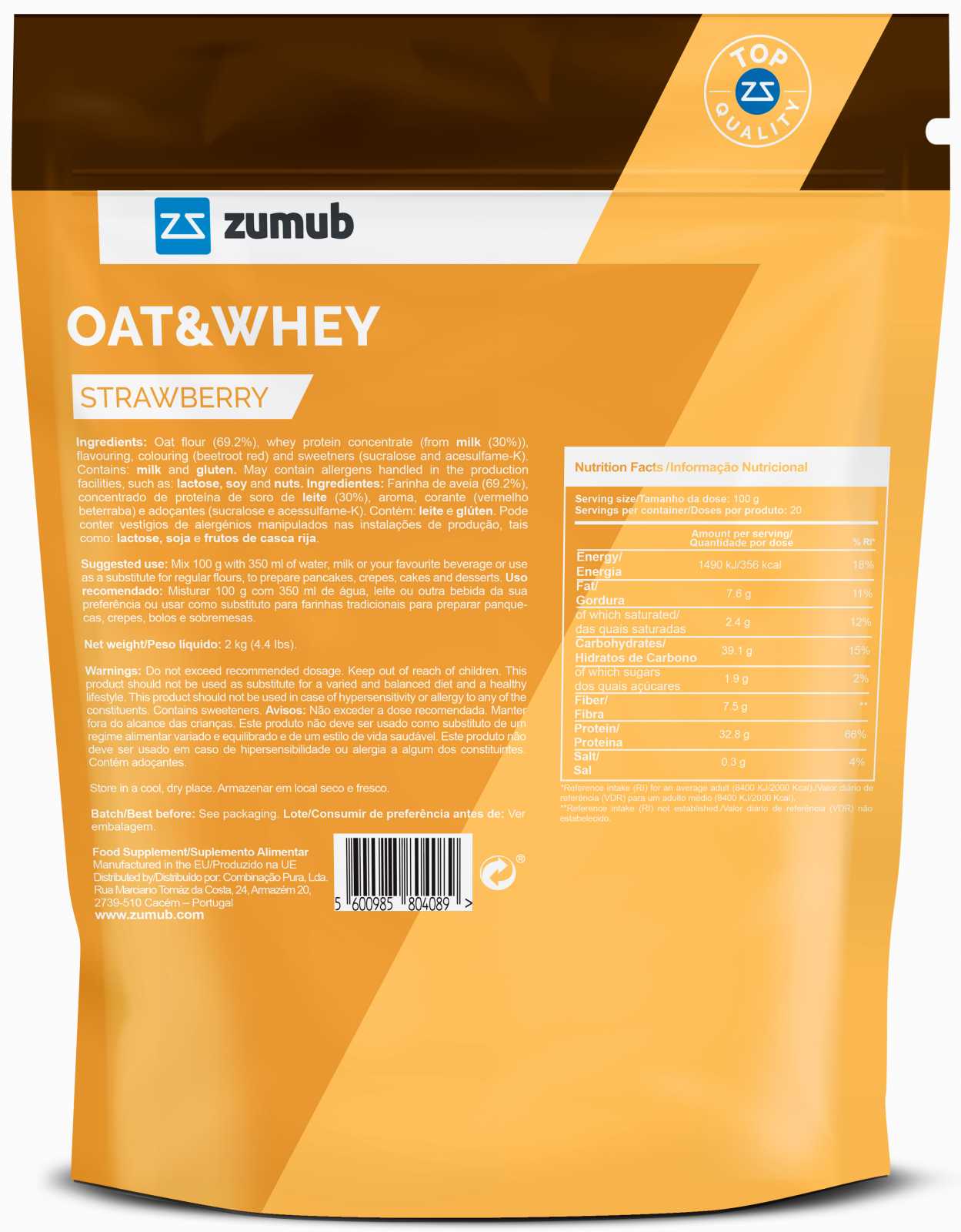 Zumub Aveia e Soro de Leite 500g