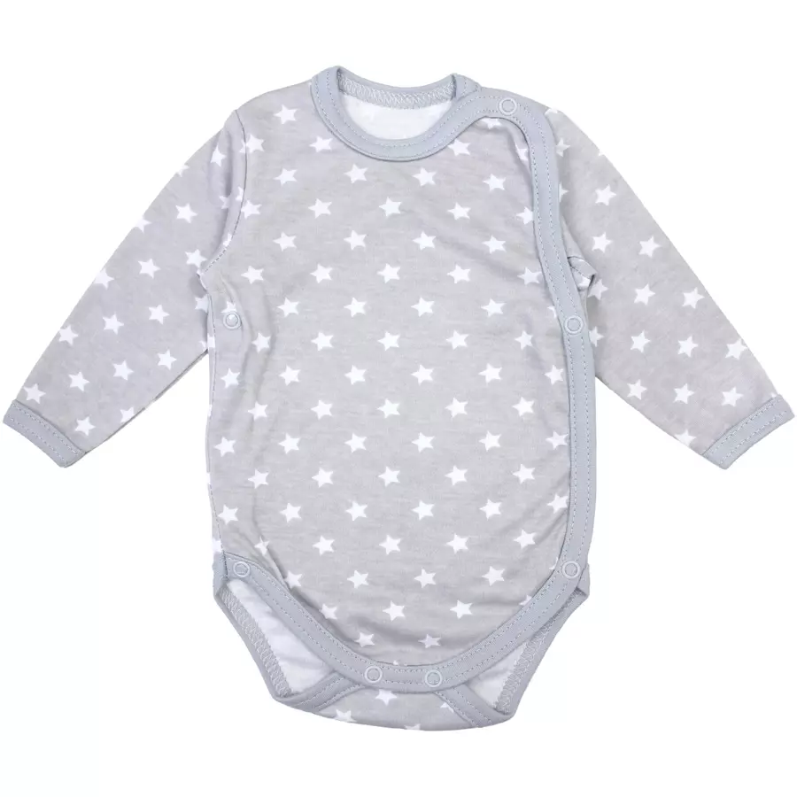 TupTam Baby Langarm Wickelbody 5er Pack grauweiß
