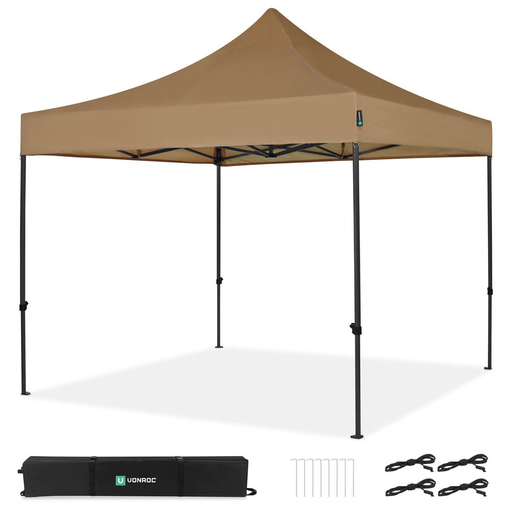 VONROC Premium 3x3m easy-up partytent - Beige